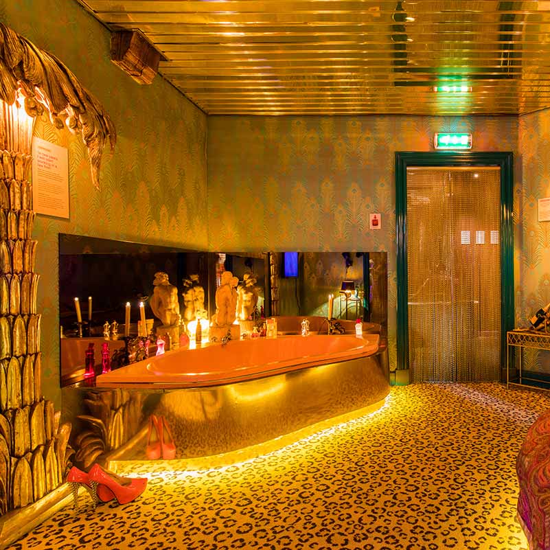 Inside of the Red Light Secrets Museum in Amsterdam. 